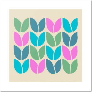 Tulip Knit (Blue Pink Green) Posters and Art